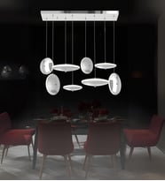 Astra 8'li Sıralı Disk Avize Led Avize Aydınlatma (Krom)