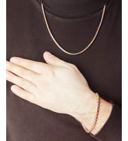 1.SINIF ÖRME ÇELİK ERKEK KOLYE VE BİLEKLİK SET 2,5mm (Gümüş - Altın)