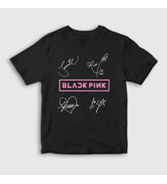 Presmono Unisex Çocuk Beyaz Signs Blackpink T-Shirt 19643tt (Siyah)