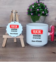  Hukuk Okuduğumu Söylemiş Miydim  Hediye Seti Kupa Bardak T Kulplu ve Anahtarlık Hukuk Öğrencisine Hediye (Model 1)