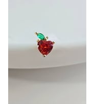 Kırmızı Elma Model Kıkırdak Piercing Tragus Helix Silver Gümüş ve Altın Kaplama Gold Renk Küpe (Gold)