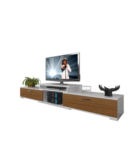 Decoraktiv Flex 4 Mdf Tv Ünitesi Tv Sehpası (Beyaz - Ceviz)