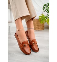 Khayt Daisy Casual Günlük Kadın Babet Ayakkabı (Taba)