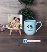 Kral Babam Babaya Hediye Fotoğraflı Dekoratif Taş, Kupa Bardak Beyaz Hediye (Model 5)