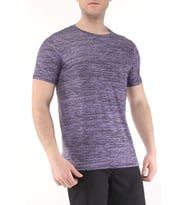 Ghassy Co. Erkek Nem Emici Aktif Gym Fitness Koşu Performans Outdoor Tshirt (Mor)