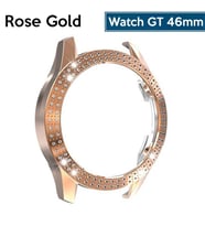 ALLY Huawei GT2 46mm Diamond Tas Islemeli Bumper Kilif (Rose Gold Altın)