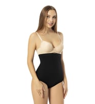 Modinn Bayan Lazer Kesim Yüksek Bel Slip Külot Korse 9010 (Siyah)