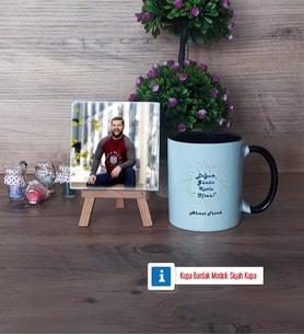 Doğum Günü Hediyesi Fotoğraflı Dekoratif Taş, Kupa Bardak Beyaz Hediye (Model 11)