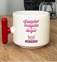 Kişiye Özel Boğa İkizler Burcu Hediye T Kupa Bardak Doğum Günü Hediyesi (Kırmızı)
