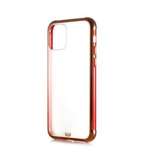 Apple iPhone 12 Pro Kılıf Kamera Korumalı Kenarları Renkli Şeffaf Voit Silikon (Kırmızı)