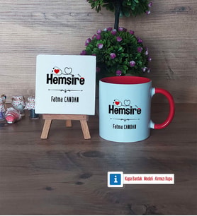 Hemşire Dekoratif Taş, Kupa Bardak Kırmızı Hediye (Model 1)
