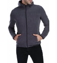 Ghassy Co. Erkek Kapşonlu Polar Ceket 7 Renk (Füme)