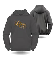 Sevgililer Günü Erkek Kadın Love Görselli Kapüşonlu Hoodie Sweatshirt 6014 (Gri)