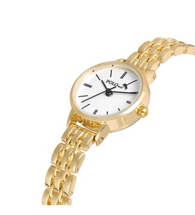 Polo Air Tek Sıra Zarif Yuvarlak Kasa Kadın Kol Saati PL-1523Bx (Gold)
