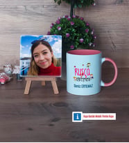 Rusça Öğretmeni Fotoğraflı Dekoratif Taş, Kupa Bardak Beyaz Hediye (Model 6)