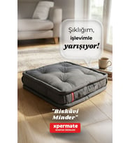 XPERMATE Bisküvi Minder Petek Önü Palet Üstü Minderi Fransız Minder Bank ve Bahçe Minderi 55x55x14 cm (Antrasit)