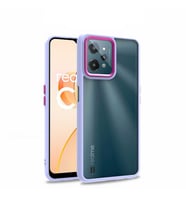 Realme C31 Kılıf Case, Kamera Lens Korumalı Elektroplatin Kaplama Sert PC Koruyucu Colourful Platinum Serisi (Lila)