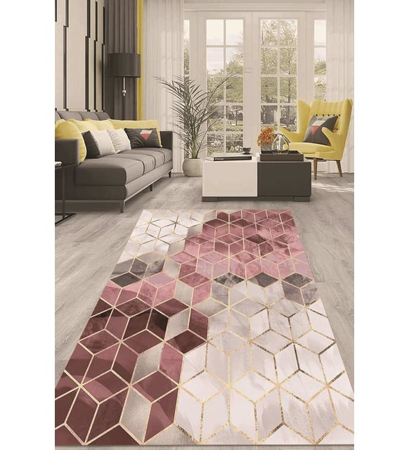 Dijital Kaymaz Taban Yıkanabilir Modern Renkli Salon Halısı Mutfak Halısı Yolluk ND-HT-322 (Çok Renkli)