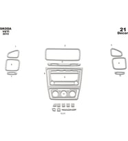 Meriç® Skoda Yeti Ön Torpido Kaplama Maun 21 Parça 2010-› (Alüminyum)
