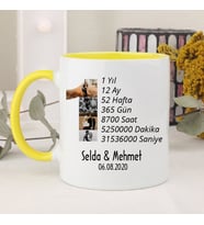 Sevgililere Özel Resimli Kupa Bardak (Sarı)