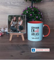 Ablaya Hediye Fotoğraflı Dekoratif Taş, Kupa Bardak Beyaz Hediye (Model 13)