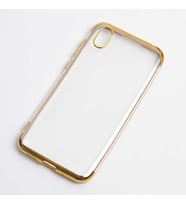 Huawei Y5 2019 Kılıf İnce Köşeleri Renkli Şeffaf Silikon (Gold)