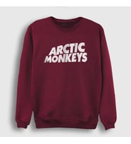 Presmono Unisex Kırmızı Logo Arctic Monkeys Sweatshirt
