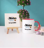 Maden Mühendisi Kupa Bardak Lacivert Dekoratif Taş Baskı (Model 8)