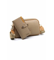 Just Polo Kadın Ayarlanabilir Askılı 6 Bölmeli Mini Çanta Ve Cüzdan Kombini PBU4023-1001 (Vizon)