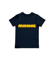 Minions baskılı pamuklu penye kumaş yazlık çocuk tişört (Siyah)