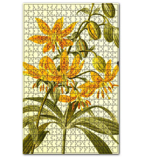 Cakapuzzle Retro Sarı Çiçek Şekilli Görsel Puzzle Yapboz MDF (Ahşap) (500 Parça)