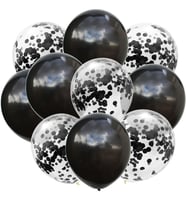 Sürpriz Uçan Konfetili Balon 50 Adet (Siyah)
