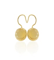 Kadir Jewellery 22 Ayar Altın Kaplama Kadın Taşlı Küpe -El İşçiliği Ve Hipoalerjenik Küpe -E01 (Sarı)