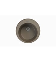 POLEX Cristalüx Granit Eviye P-06 Tezgah Altı Ve Tezgah Üstü Oval Mutfak Evyesi 51,5x51,5cm (TOPRAK-KAHVE)