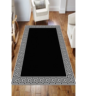 Dijital Kaymaz Taban Yıkanabilir Salon Halısı Mutfak Halısı Koridor Halısı Yolluk ND-HS-415 (Siyah)
