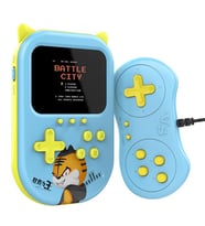 QASUL 3.5 Inç Ekran 2 Oyuncu Taşınabilir Retro Nostaljik Gameboy & Gamebox Oyun Konsolu 500 oyunlu A11 (Mavi)