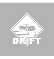 Drift Araba Sticker siyah 15x15 CM (Beyaz)