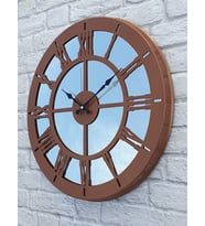 Markakanvas Metal  AYNALI Duvar Saati  ( Çap 50 cm -Çap 80 cm ) (Bakır)