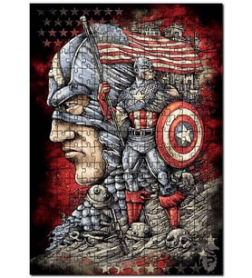 Cakapuzzle Ilütirasyon Kaptan Amerika Puzzle Yapboz MDF (Ahşap) (255 Parça)