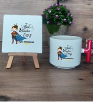 Kadın İngilizce Öğretmeni Hediye Seti Kupa Bardak T Kulplu ve Dekoratif Taş Öğretmenler Günü Hediyesi (Model 1)