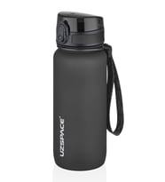 Uzspace 650 ml Tritan Su Matarası 14 Farklı Renk Softtouch  (Siyah)