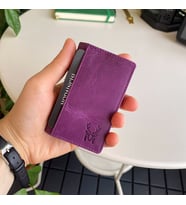 Modica® Orsa - Hakiki Deri Mini Kartlık (Mor)
