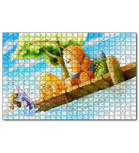Cakapuzzle Ayı Bubu Balık Tutuyor  Puzzle Yapboz MDF (Ahşap) (1000 Parça)