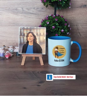 Öğretmenler Günü Hediyesi Fotoğraflı Dekoratif Taş, Kupa Bardak Beyaz Hediye (Model 4)