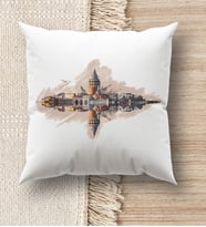 BK Gift İstanbul Tasarımlı Beyaz Kırlent Yastık, Ev Hediyesi, Ev Dekorasyonu, Dekoratif Hediye (Model 9)