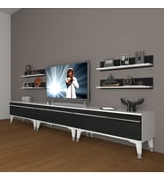 Decoraktiv Eko 270R Mdf Silver Tv Ünitesi Tv Sehpası (Siyah - Beyaz)