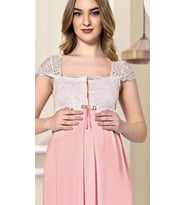 Limissi 2065 Askıları Dantelli Kolsuz Lohusa Pijama Takımı (Mavi)
