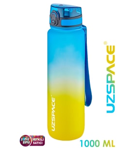 Uzspace FiftyFifty 1000ml BÜYÜK BOY Çift Renk Softtouch FF Collection Tritan Su Matarası