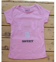 Canix Kids You Are Taşlı Kısa Koıllu Kız Çocuk T-Shirt  5-8 Yaş Somon (Pembe)