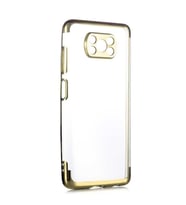 Xiaomi Poco X3 Kılıf Zore Dört Köşeli Lazer Silikon Kılıf (Gold)